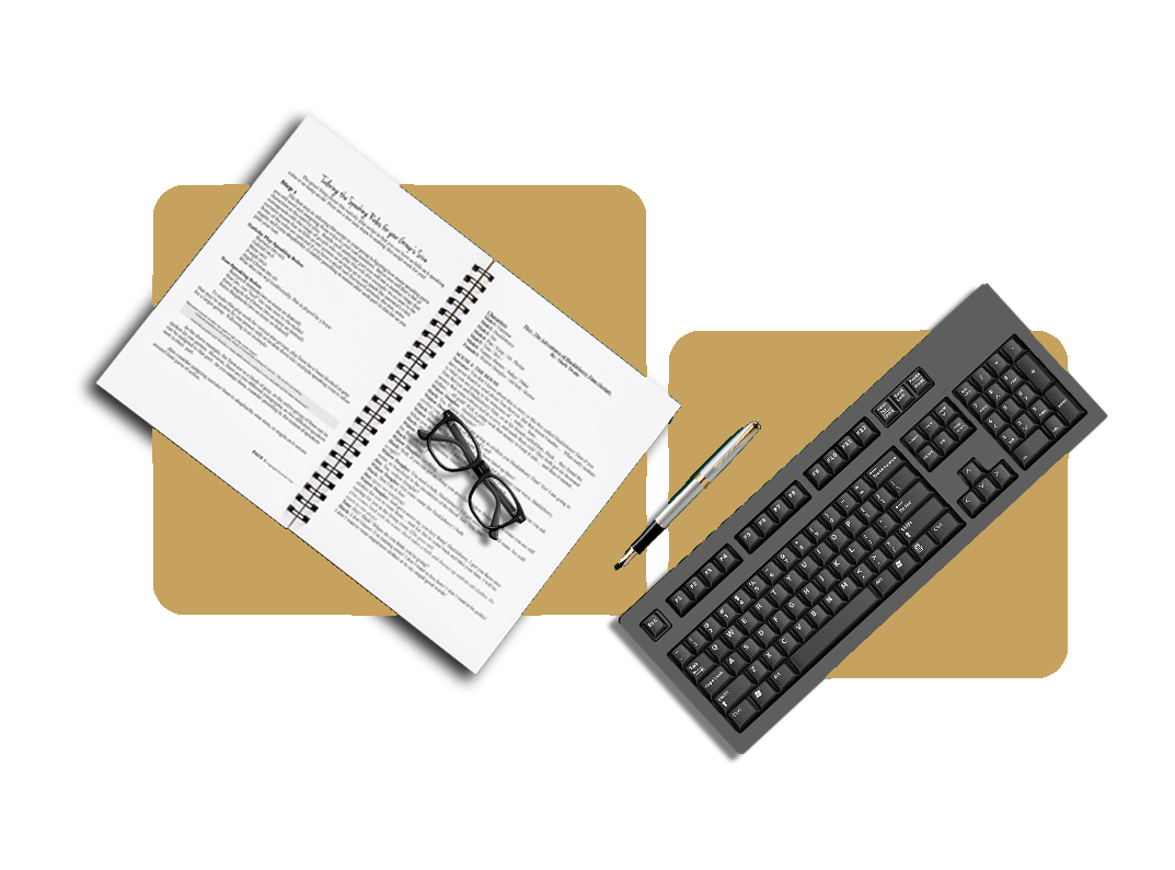 Book publishing services - devices and writing materials